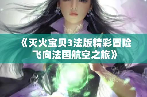 《灭火宝贝3法版精彩冒险 飞向法国航空之旅》