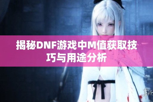 揭秘DNF游戏中M值获取技巧与用途分析