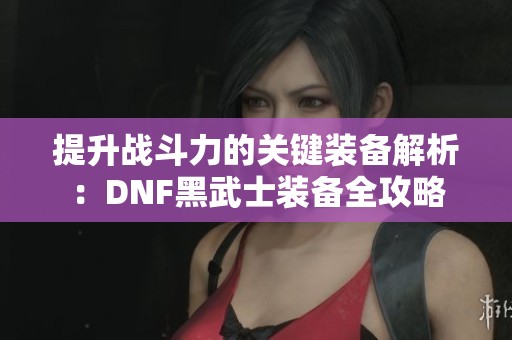 提升战斗力的关键装备解析：DNF黑武士装备全攻略