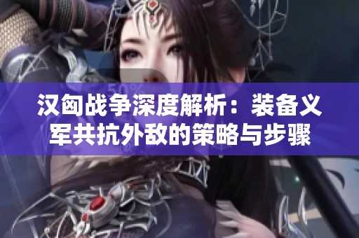 汉匈战争深度解析：装备义军共抗外敌的策略与步骤