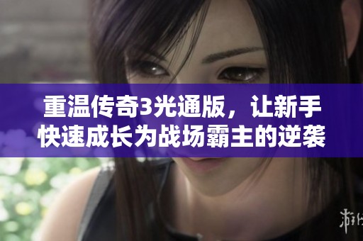 重温传奇3光通版，让新手快速成长为战场霸主的逆袭之旅