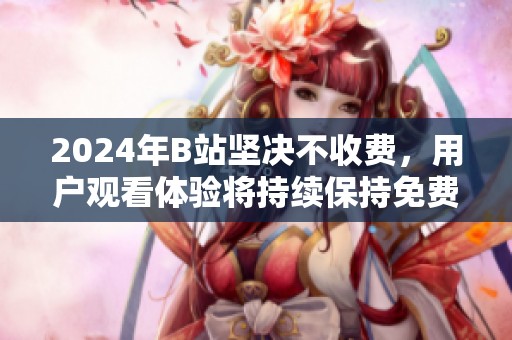 2024年B站坚决不收费，用户观看体验将持续保持免费