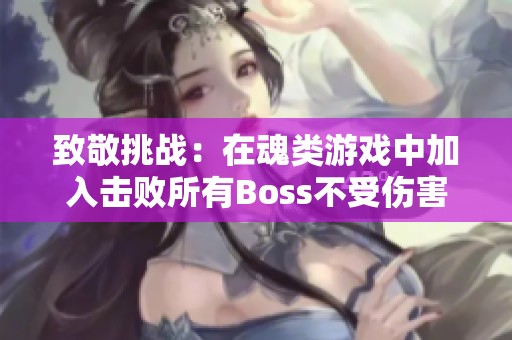 致敬挑战：在魂类游戏中加入击败所有Boss不受伤害模式的提议