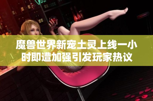 魔兽世界新宠土灵上线一小时即遭加强引发玩家热议