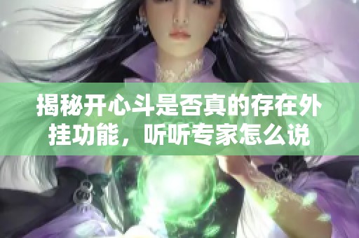 揭秘开心斗是否真的存在外挂功能，听听专家怎么说
