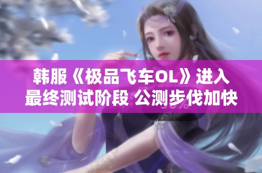 韩服《极品飞车OL》进入最终测试阶段 公测步伐加快