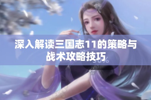 深入解读三国志11的策略与战术攻略技巧