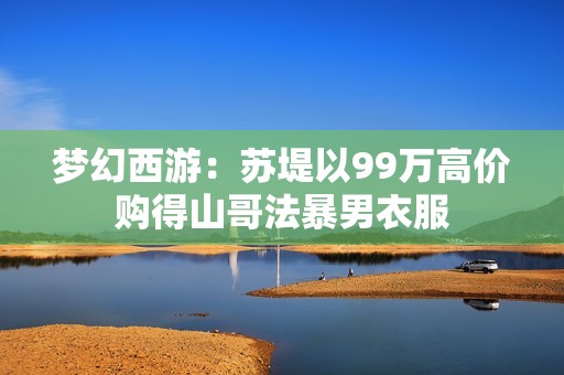 梦幻西游：苏堤以99万高价购得山哥法暴男衣服