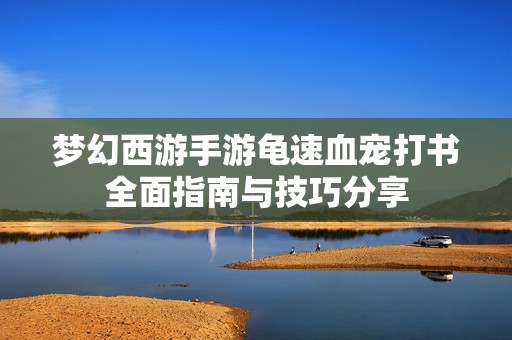 梦幻西游手游龟速血宠打书全面指南与技巧分享