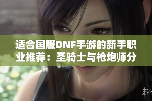 适合国服DNF手游的新手职业推荐：圣骑士与枪炮师分析