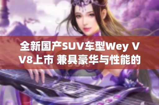 全新国产SUV车型Wey VV8上市 兼具豪华与性能的完美之选