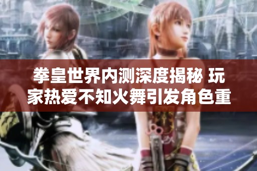 拳皇世界内测深度揭秘 玩家热爱不知火舞引发角色重塑风波