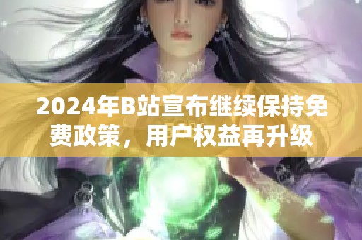 2024年B站宣布继续保持免费政策，用户权益再升级