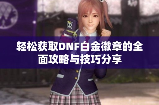 轻松获取DNF白金徽章的全面攻略与技巧分享