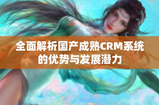 全面解析国产成熟CRM系统的优势与发展潜力