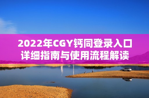 2022年CGY钙同登录入口详细指南与使用流程解读