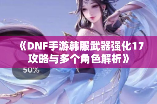 《DNF手游韩服武器强化17攻略与多个角色解析》