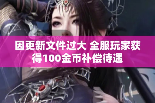 因更新文件过大 全服玩家获得100金币补偿待遇